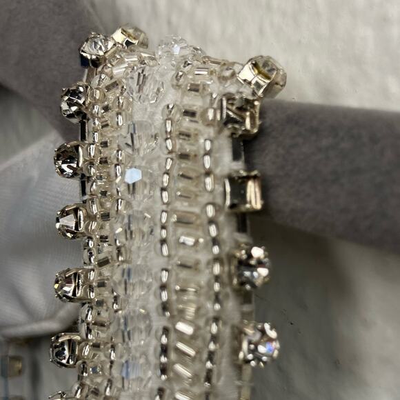 MAC DUGGAL Dress prom Evening Gown Beaded Halter White NEW Draped Rhinestone - Picture 8 of 10